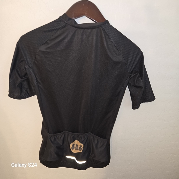 Tres Pinas Womens Pro Jersey Cycling Top Full Zip Short Sleeve Black Size L - Picture 2 of 4